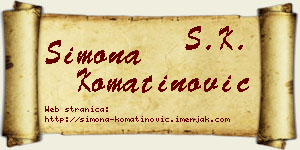 Simona Komatinović vizit kartica